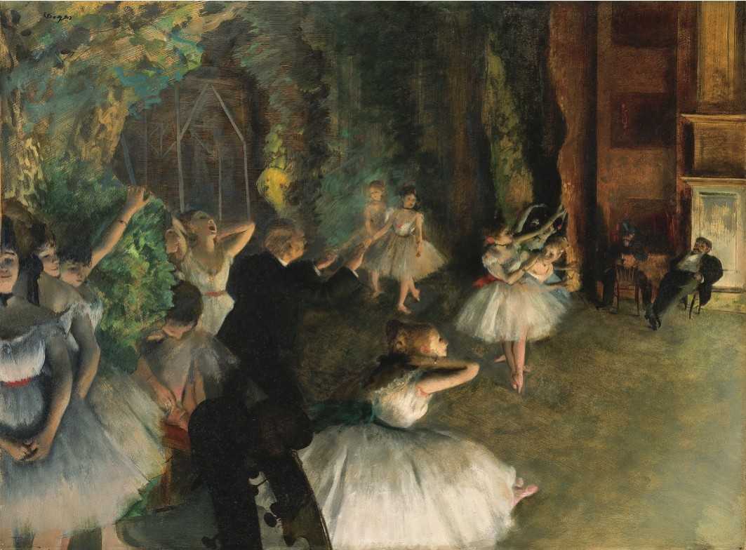 《芭蕾舞台上的排练》 The Rehearsal of the Ballet Onstage 1874年 布面油画