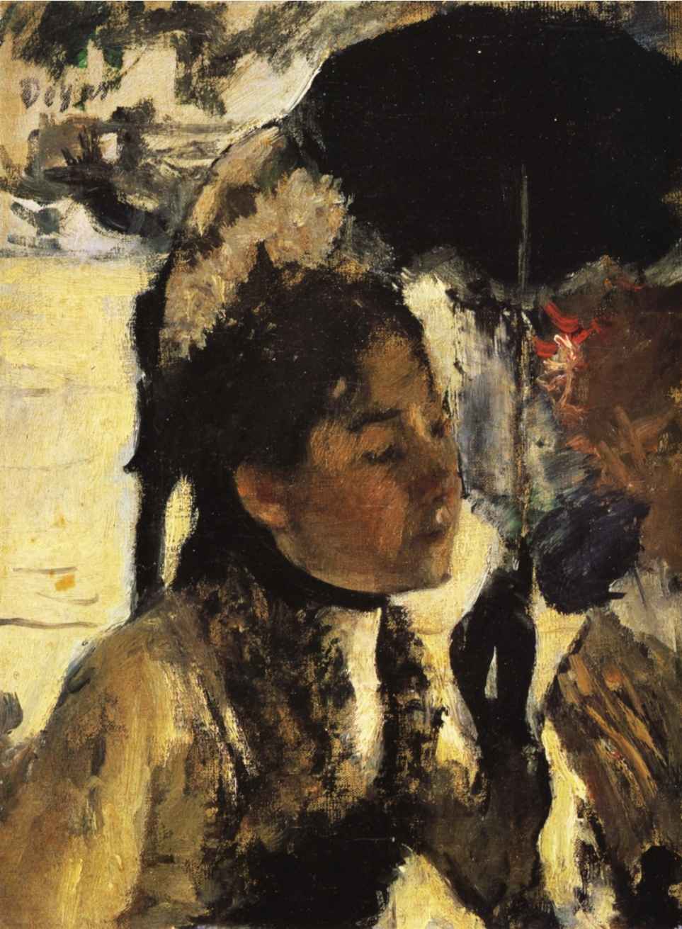 《杜乐丽花园里撑阳伞的女人》 In the tuileries garden umbrella woman 1877年 布面油画